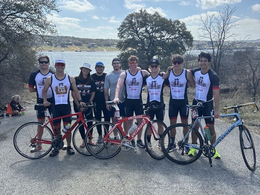 funny photo of the team at the Austin race